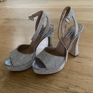 Steve Madden Sparkly Rhinestone Platform Ankle Strap Sandals